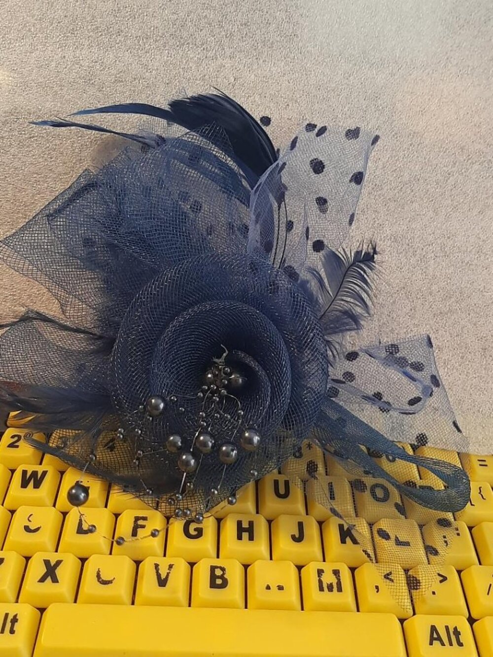 NEW ! Fascinators Hats for Women Tea Party Headband Kentucky Derby Hat Navy Blue